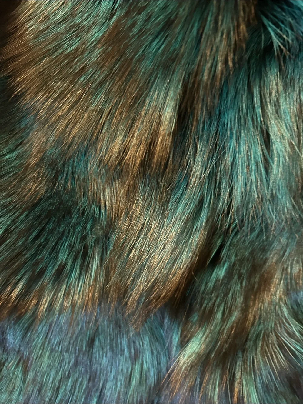 Greenish & Black Color Fox Fur Pillow Covers Real Fur Faux Suede Back Like New